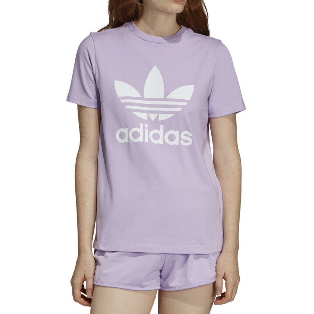 Adidas Logo Short Sleeve Tee - Purple - XS